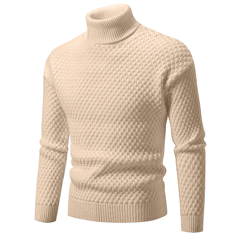 Herren modischer Rollkragenpullover mit strukturierter Oberfläche EB
