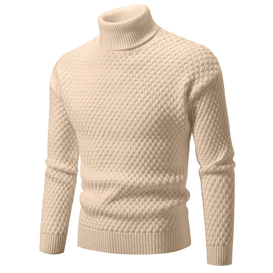 Herren modischer Rollkragenpullover mit strukturierter Oberfläche EB