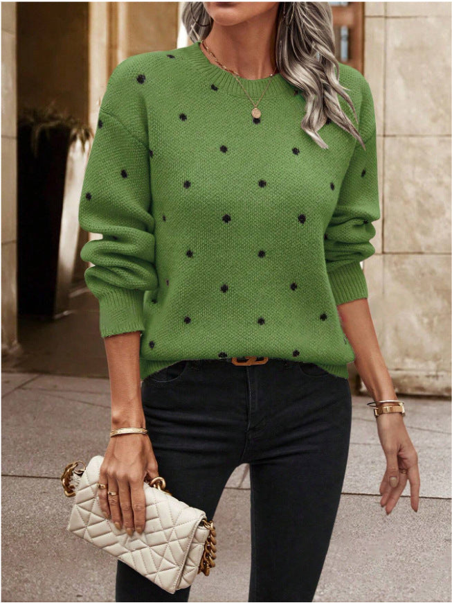 Damen modischer Pullover mit punktuellem Design EB