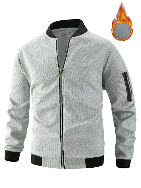 Herren Sportliche Bomberjacke mit Reißverschluss und strukturiertem Design EB