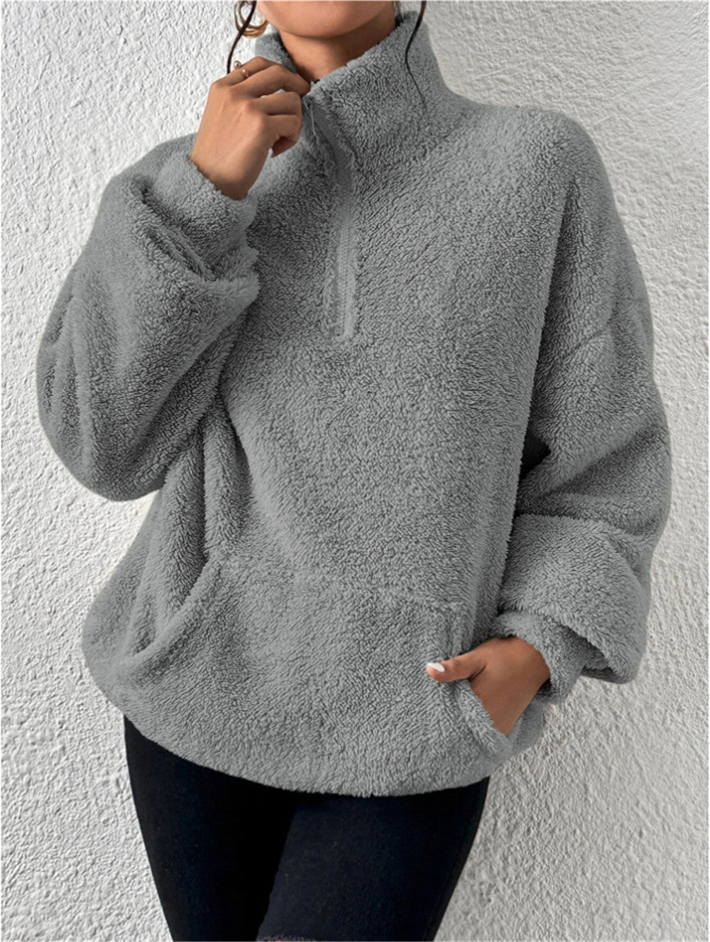Damen kuscheliger Fleece-Pullover EB