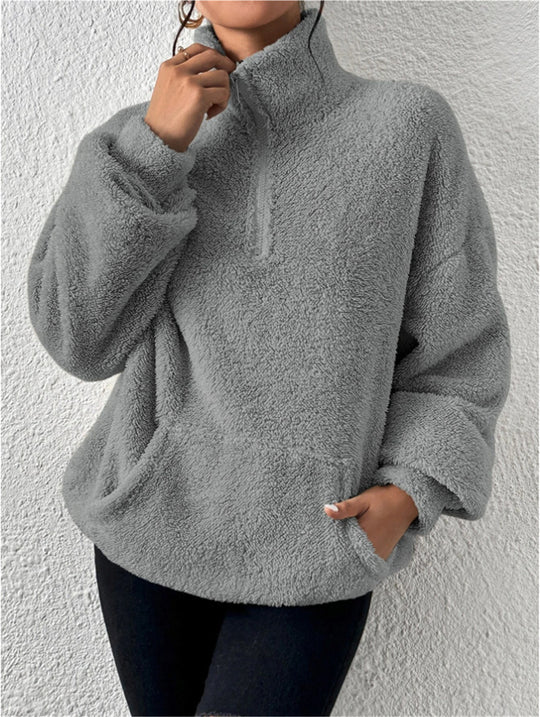 Damen kuscheliger Fleece-Pullover EB