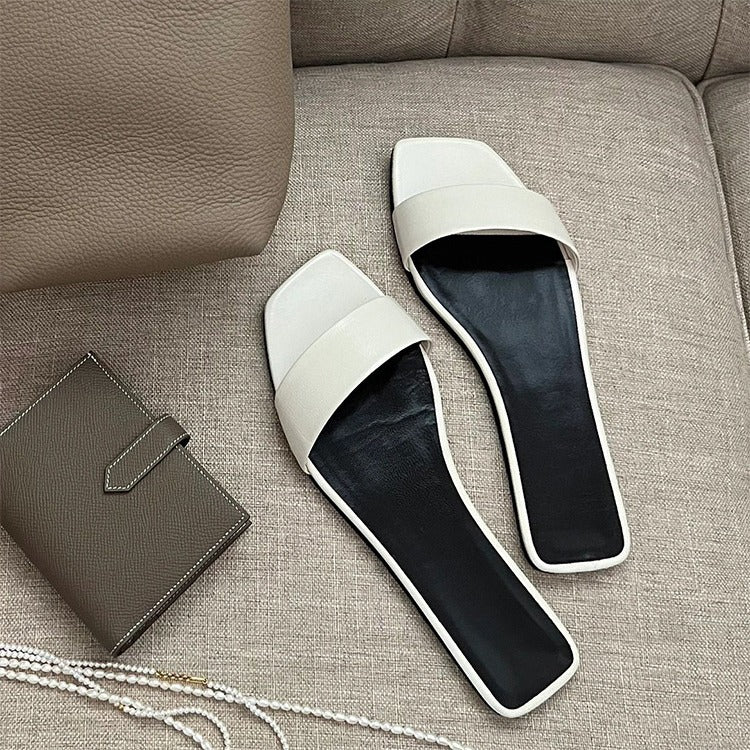 Damen Elegante und moderne Slides mit breitem Riemen EB