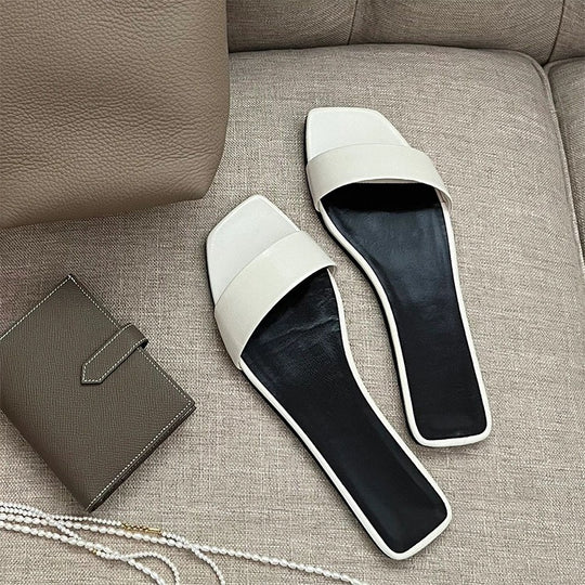 Damen Elegante und moderne Slides mit breitem Riemen EB