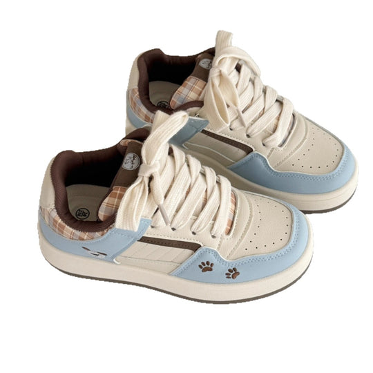 Damen Sneakers im lässigen Retro-Design mit karierten Akzenten und bequemer Sohle EB
