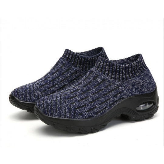 Damen Slip-On Sneakers mit atmungsaktiver Strick-Oberfläche und stoßdämpfendem Fußbett EB