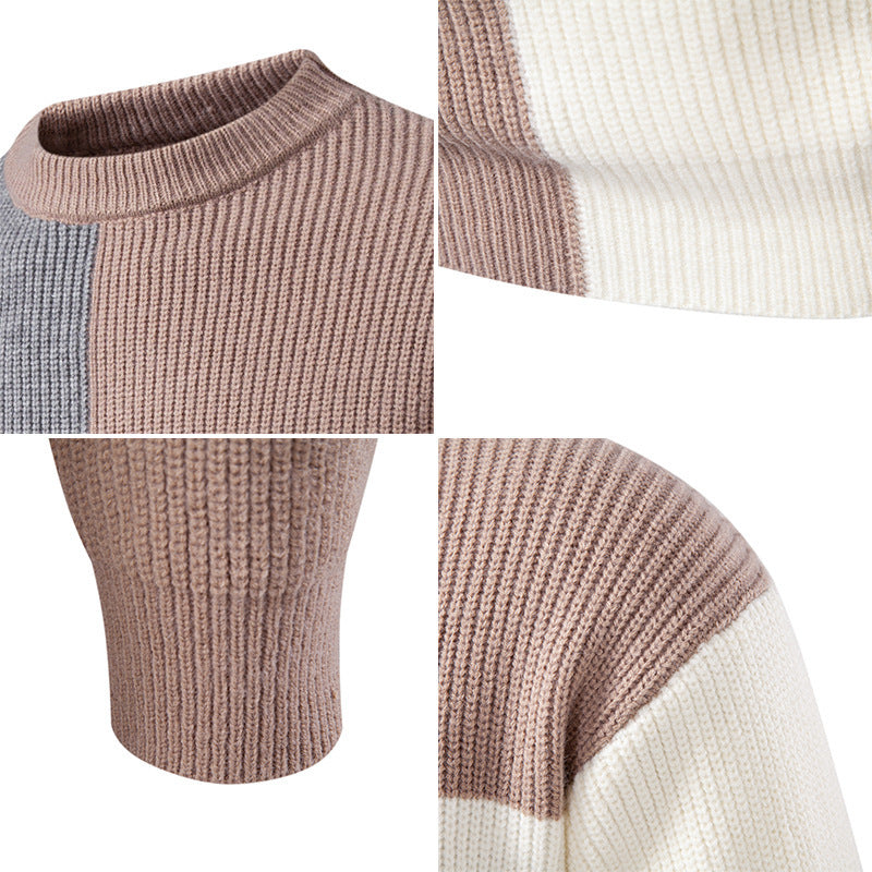 Herren stilvoller und komfortabler gestrickter Pullover EB