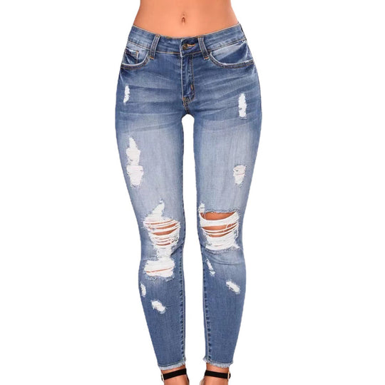 Damen Skinny-Jeans mit modischen Destroyed-Details EB