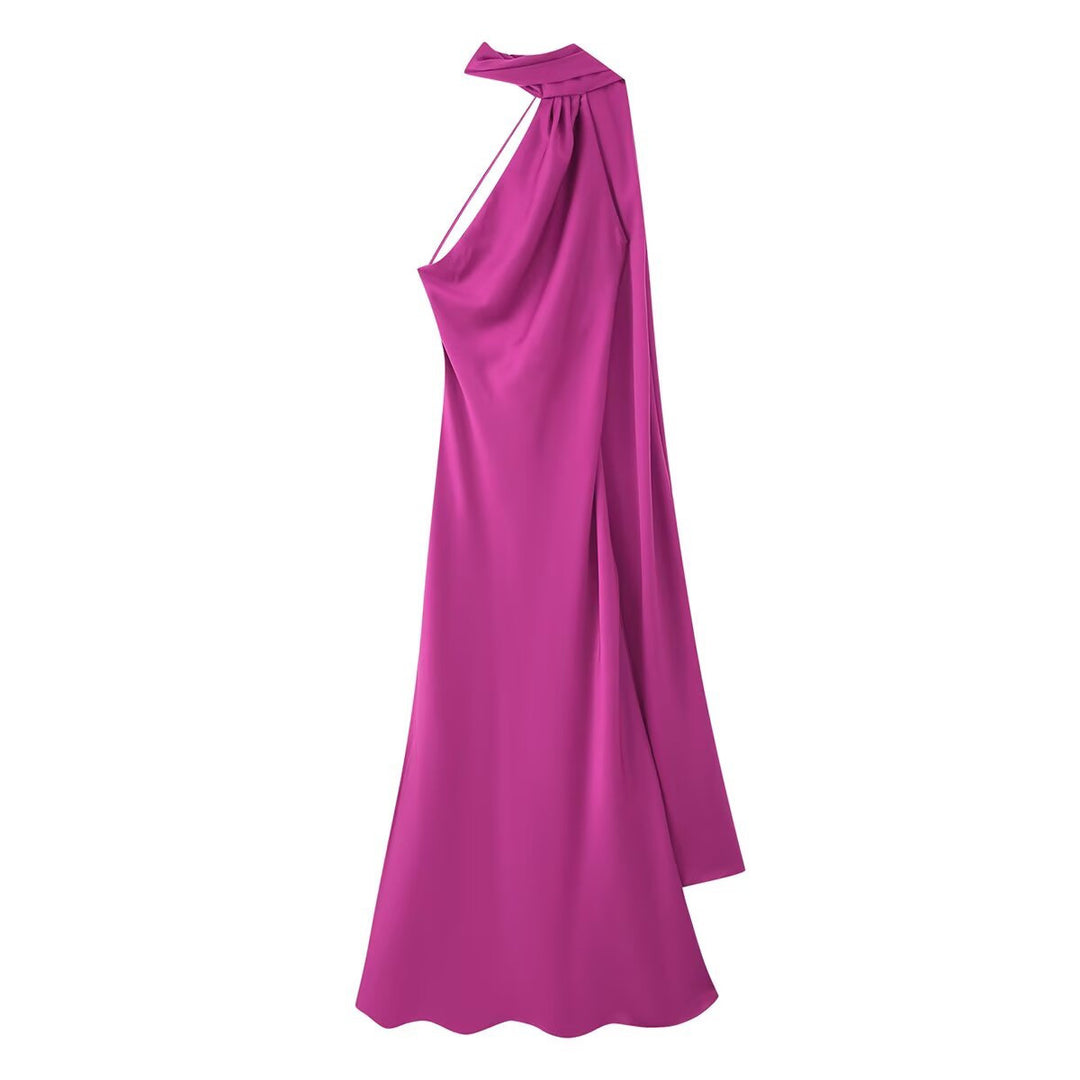 Damen Elegantes Maxikleid mit asymmetrischem Schnitt und schicker Raffung EB