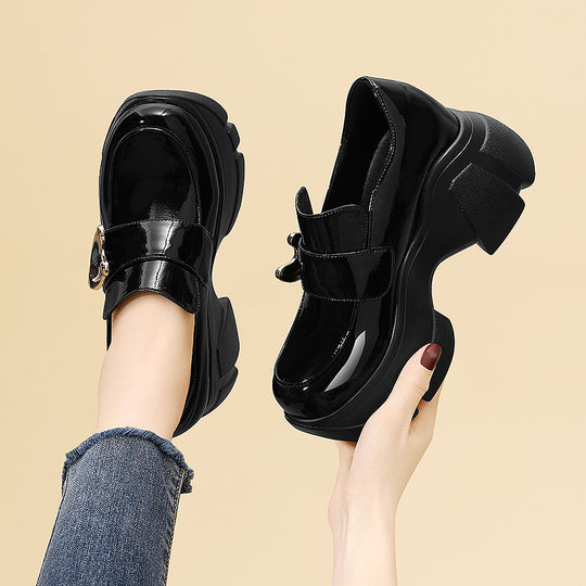 Damen modische Plateau-Schuhe mit einzigartigem Schnallen-Design EB