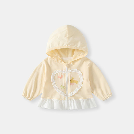 Unisex nan Kapuzenjacke für Kleinkinder mit UV-Schutz, Reißverschluss und elastischen Bündchen EB