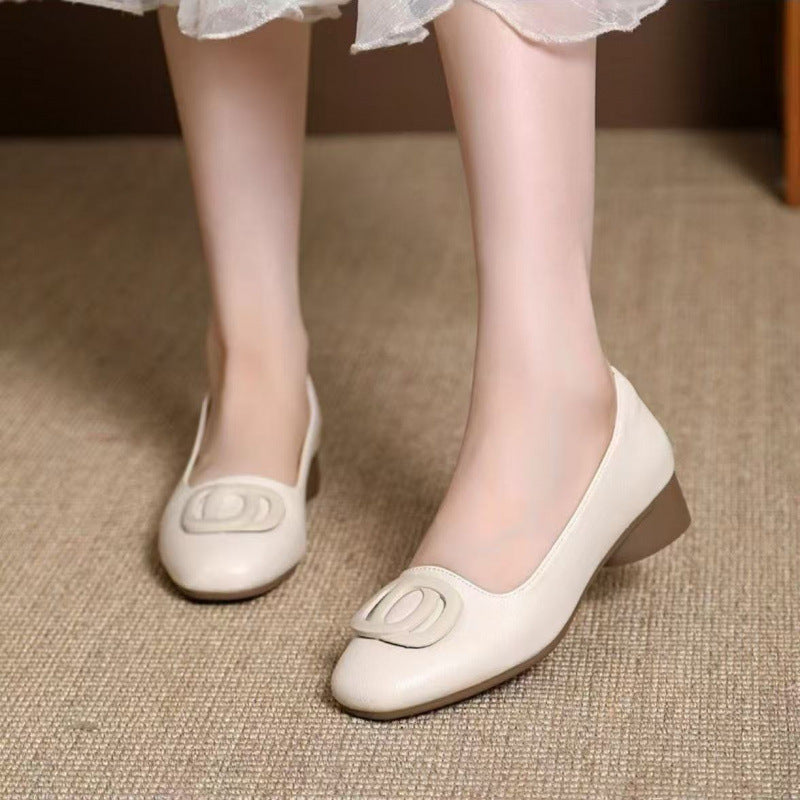 Damen Ballerinas mit eleganter Schmuckapplikation und bequemem Blockabsatz EB