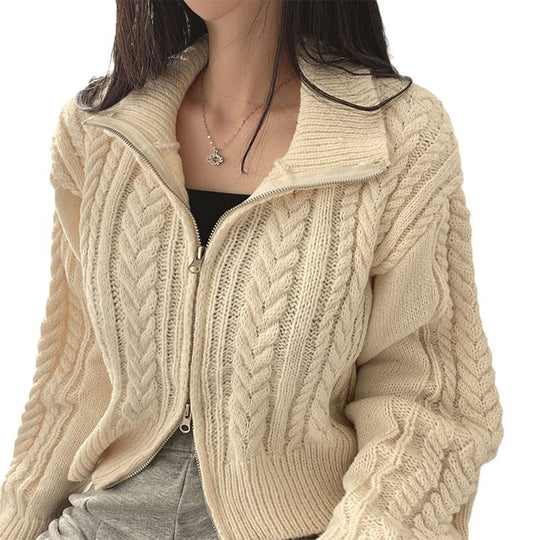 Damen Strickjacke mit hochwertigem Zipper EB