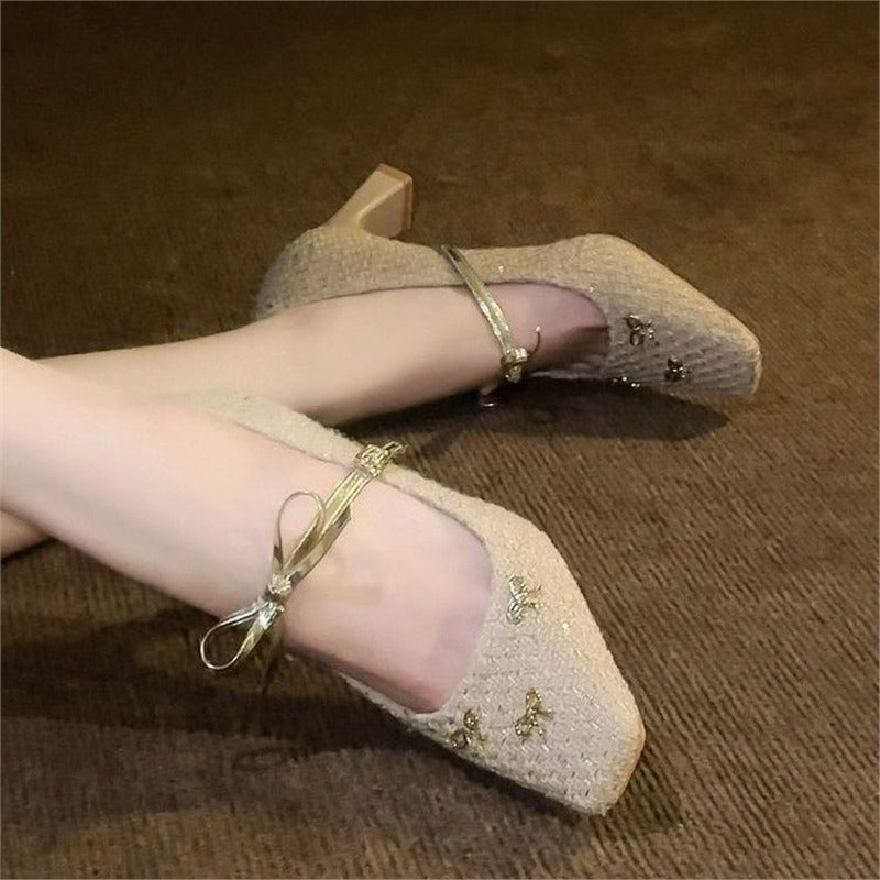 Damen elegante Pumps mit modischem Schleifendetail EB