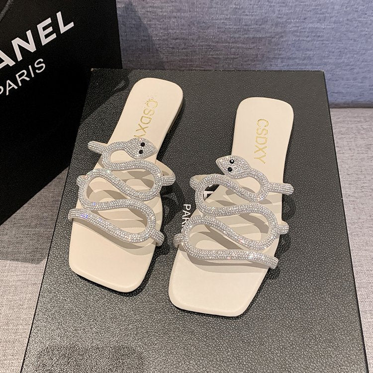Damen Sandalen mit funkelndem Strass-Design und komfortabler Sohle EB