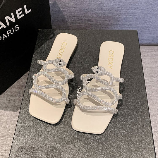 Damen Sandalen mit funkelndem Strass-Design und komfortabler Sohle EB