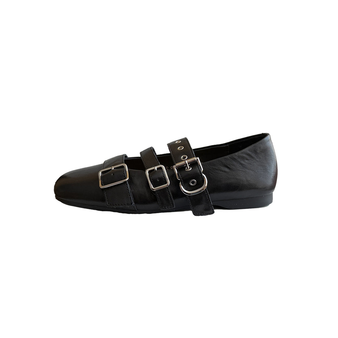 Damen elegante Mary Jane Schuhe mit modischem Riemen und Schnallen EB