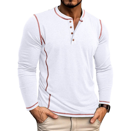 Herren Langarmshirt mit Knopfleiste EB