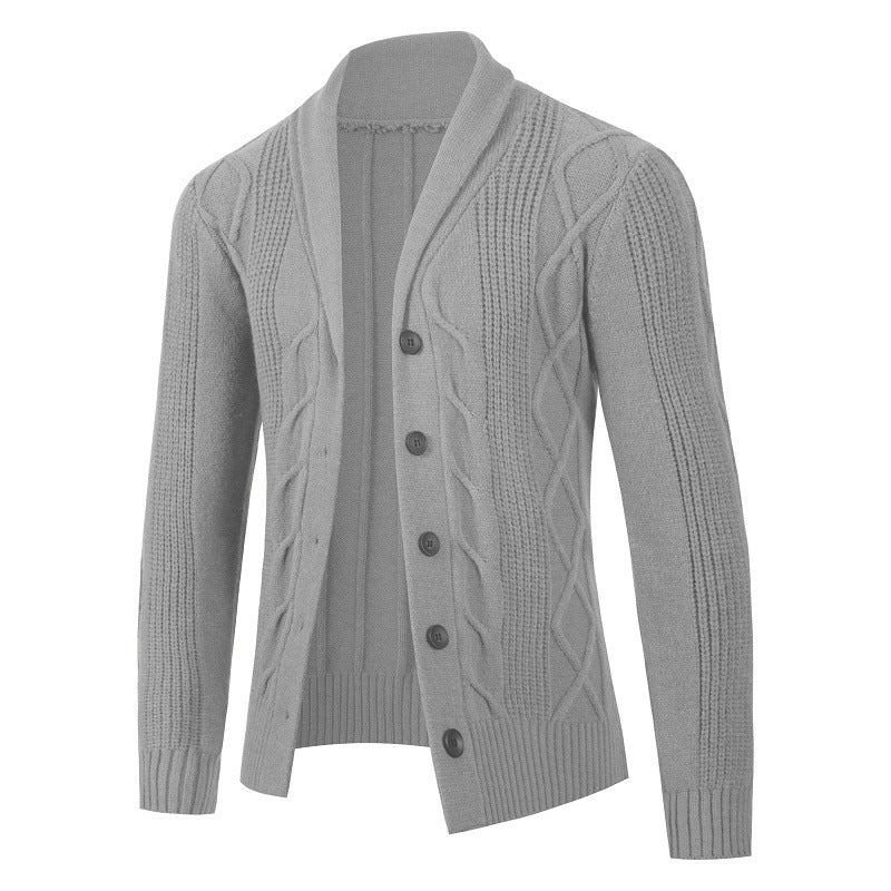 Herren Strickjacke mit modernen Kabelmustern und bequemen Passform EB