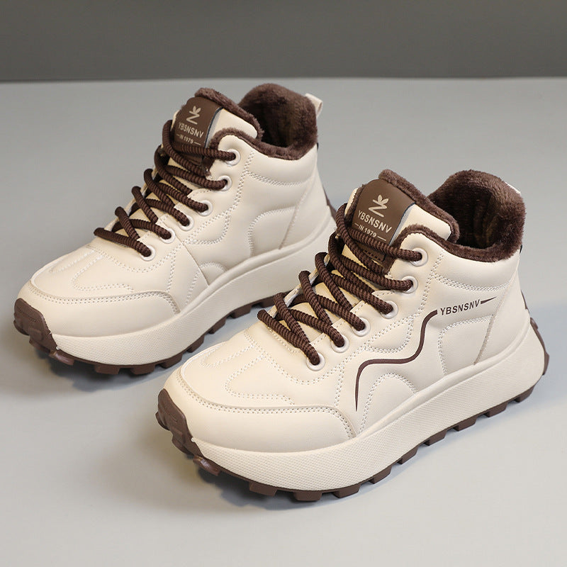Damen Winterliche High-Top Sneakers mit Wärmeisolierung und rutschfester Sohle EB