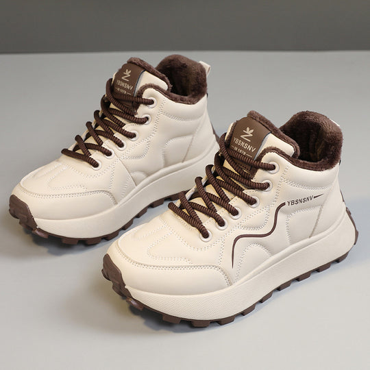 Damen Winterliche High-Top Sneakers mit Wärmeisolierung und rutschfester Sohle EB