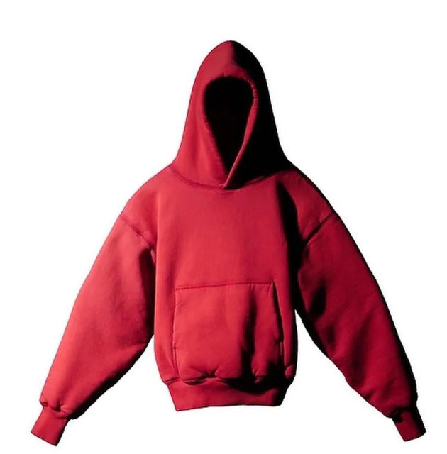Unisex nan Boxy-Kapuzenpullover mit überlappender Kapuze, verdeckter Kängurutasche und gerippten Bündchen EB