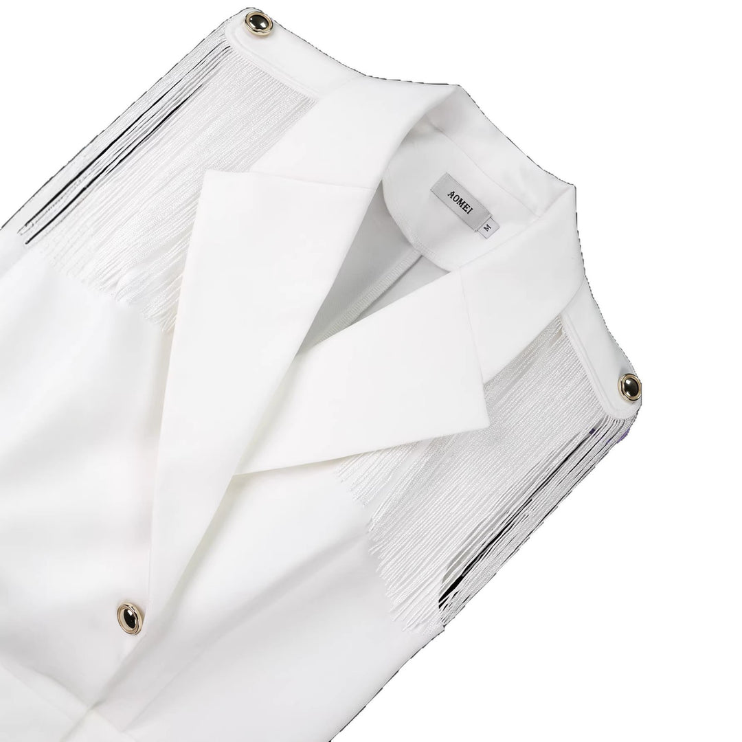 Damen Fransen-Kleid im eleganten Blazer-Stil EB