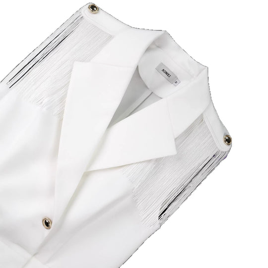 Damen Fransen-Kleid im eleganten Blazer-Stil EB