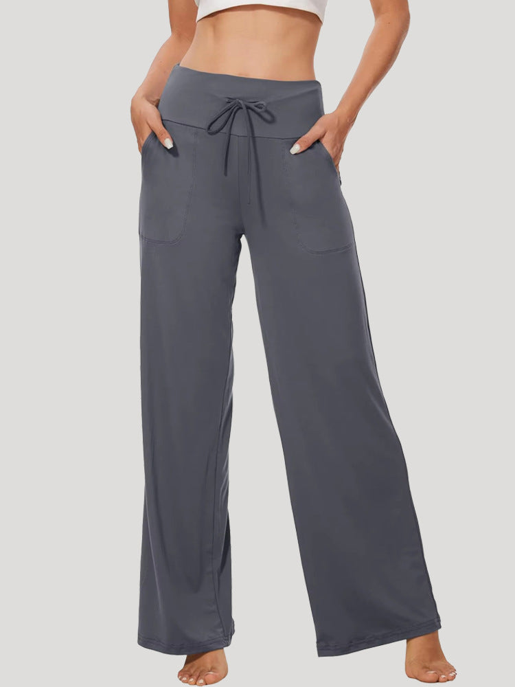 Damen Bequeme Freizeithose mit weitem Schnitt und Kordelzug EB