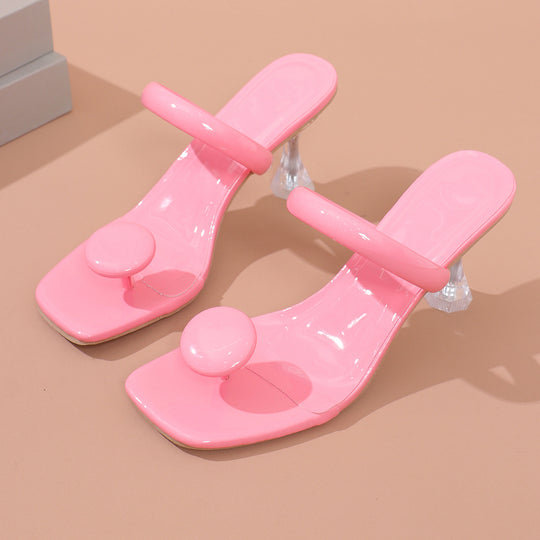 Damen Elegante und raffinierte Mules mit durchsichtigen Akzenten EB