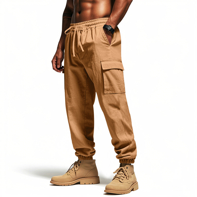 Herren nan Cargo-Joggerhose im Utility-Look mit elastischem Tunnelzugbund, Bündchen und extra Stauraum EB