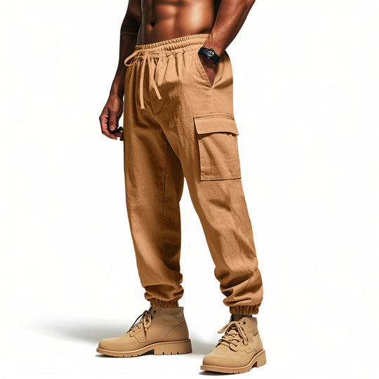 Herren nan Cargo-Joggerhose im Utility-Look mit elastischem Tunnelzugbund, Bündchen und extra Stauraum EB