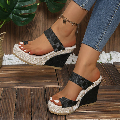 Damen Wedge-Sandalen mit atmungsaktivem Obermaterial und komfortablem Fußbett EB
