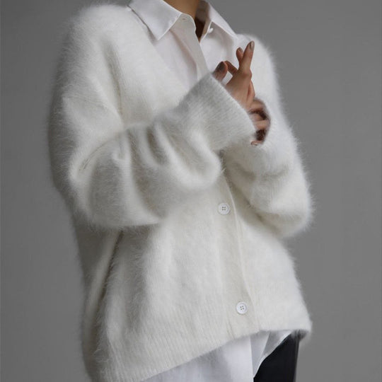 Damen kuscheliger Langarm-Strickcardigan EB