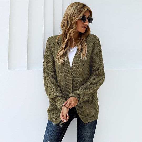 Damen Strickjacke mit zeitlosem Zopfmuster EB