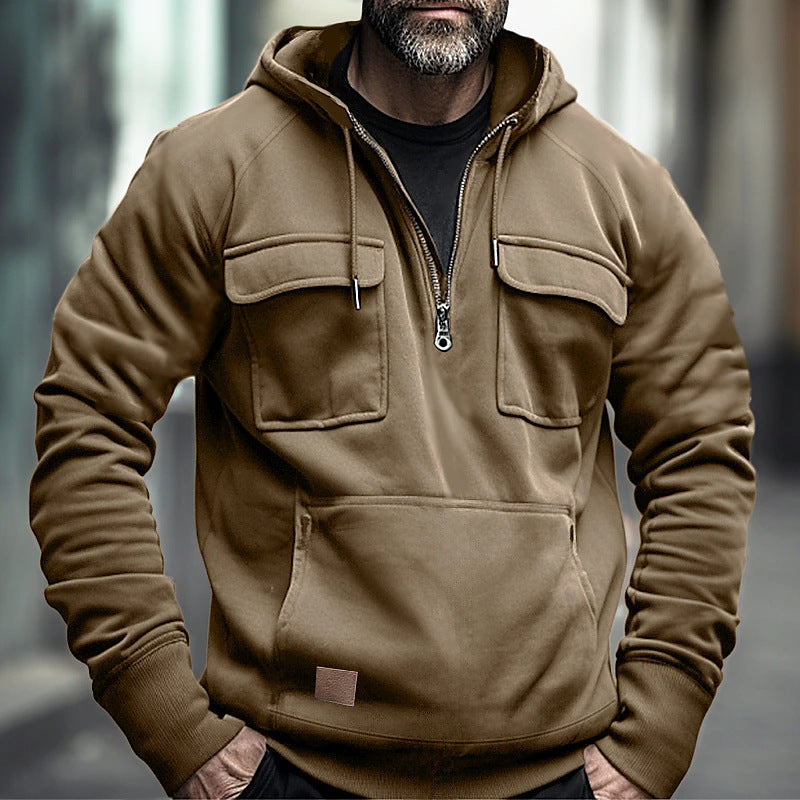 Herren modische Kapuzenpullover mit praktischen Brusttaschen EB