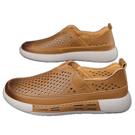 Damen Atmungsaktive Slip-On Sneakers aus perforiertem Leder EB