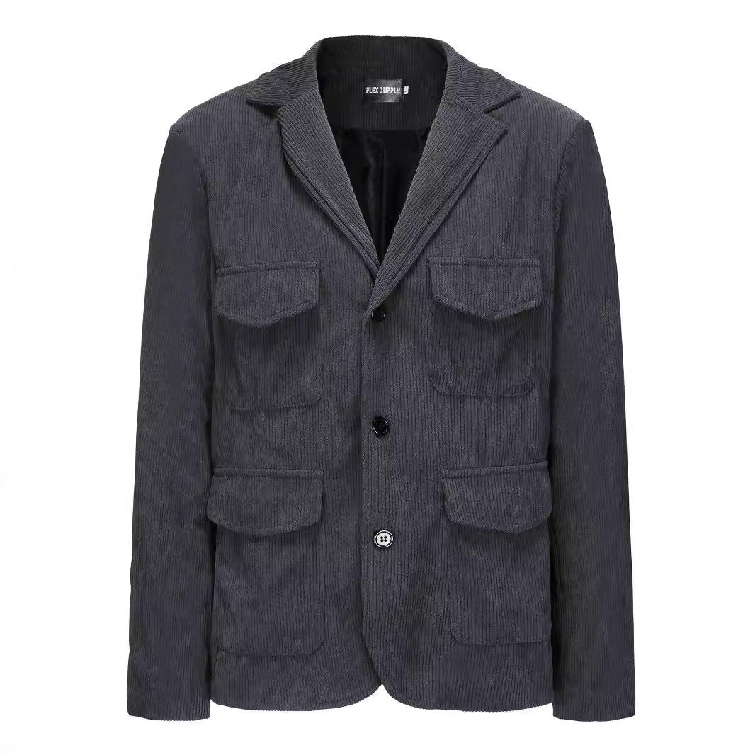 Damen modischer Cordblazer mit funktionalen Taschen EB