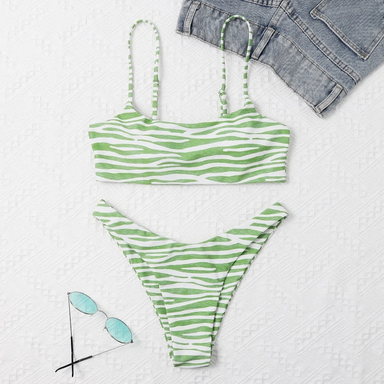 Damen Bikini-Set mit zeitgemäßem Zebra-Print EB