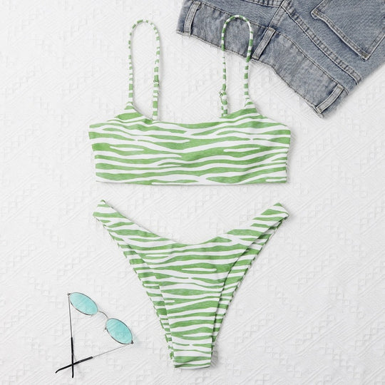 Damen Triangel-Bikini-Set mit sportlichem Design und verstellbaren Trägern EB