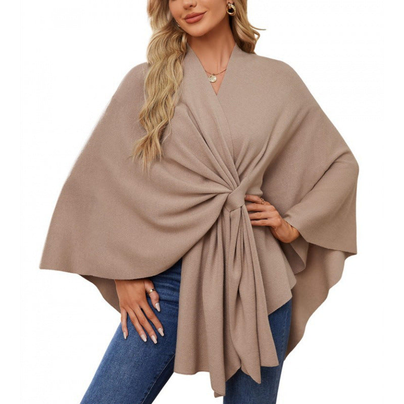 Damen modischer Wickelmantel mit trendigem Design EB
