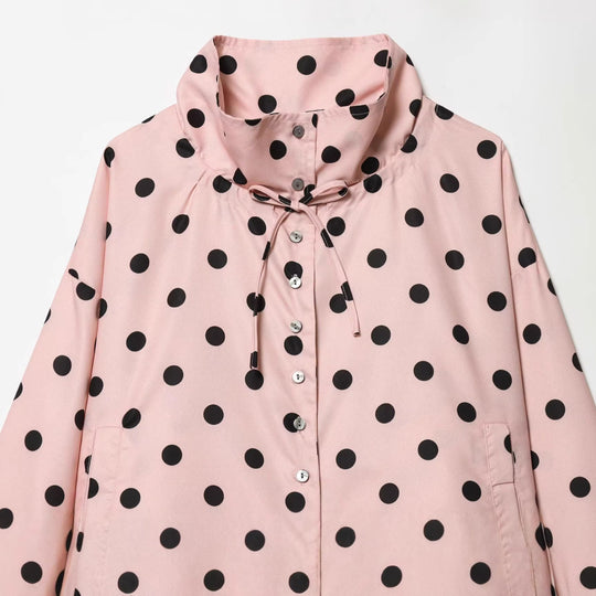 Damen nan Cropped-Anorak mit Stehkragen, Tunnelzugsaum und Druckknopfleiste EB