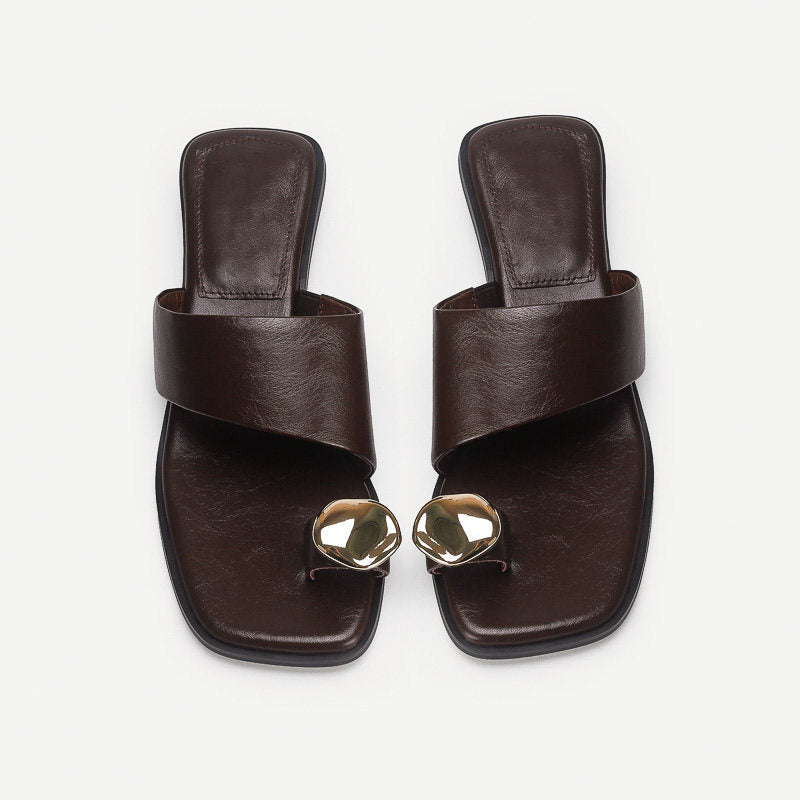Damen bequeme Sling-Pantoletten mit elegantem Detail EB