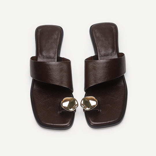 Damen bequeme Sling-Pantoletten mit elegantem Detail EB