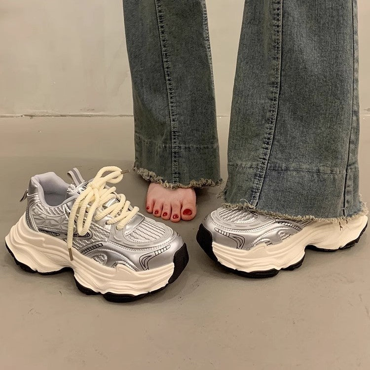 Damen Sportliche Chunky Sneakers mit atmungsaktiver Oberfläche und dämpfender Sohle EB