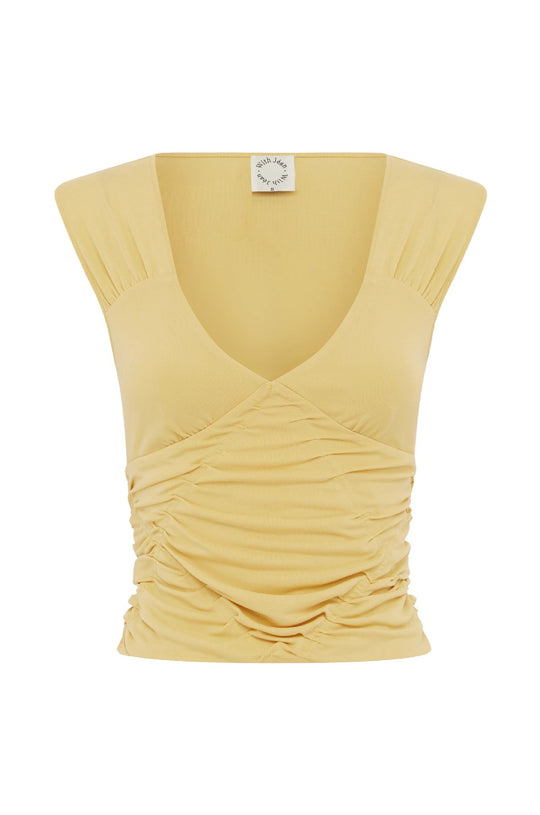 Damen Wickel-Top mit Raffungen EB