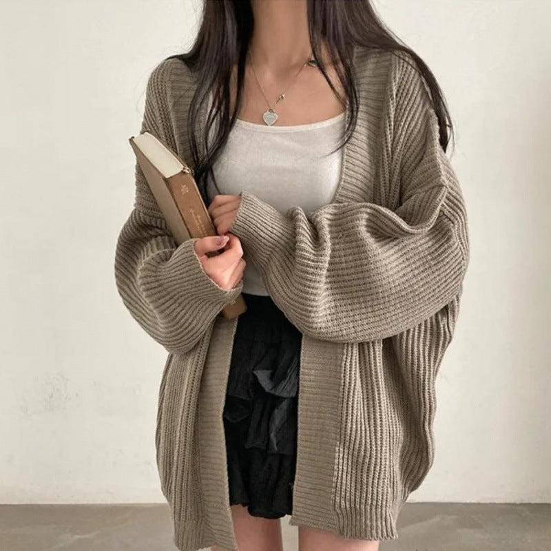 Damen Übergröße Strickjacke mit weit geschnittenen Ärmeln und strukturierter Textur EB