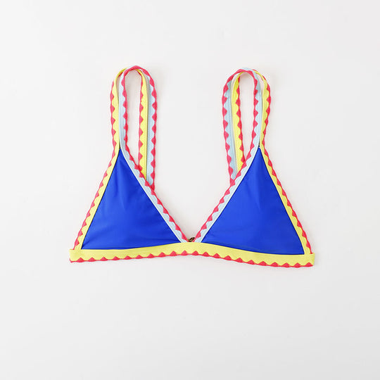Damen Triangel-Bikini mit buntem Spitzenband EB