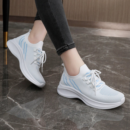 Damen sportliche Sneakers mit atmungsaktiver Mesh-Oberfläche und dämpfender Laufsohle EB