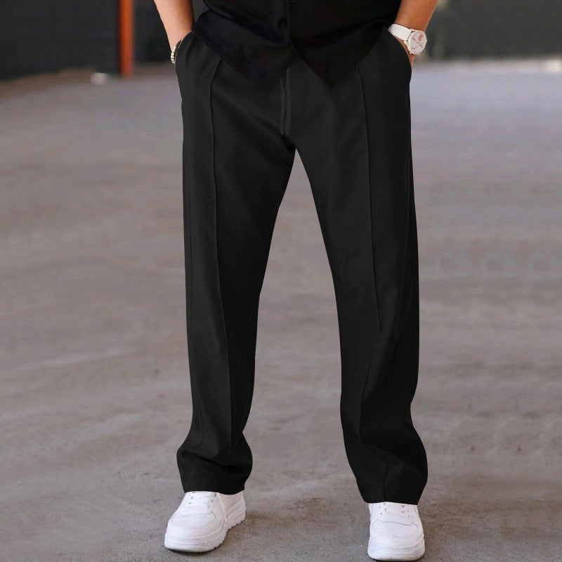 Herren elegante Freizeithose mit geradem Schnitt und klassischen Falten EB